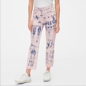 Gap High Rise Tie-Dye Cheeky Straight Jeans